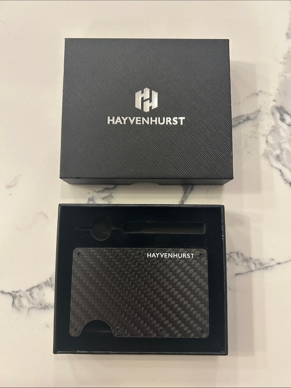 Hayvenhurst Carbon Fiber Card Wallet in Black w/ money clip